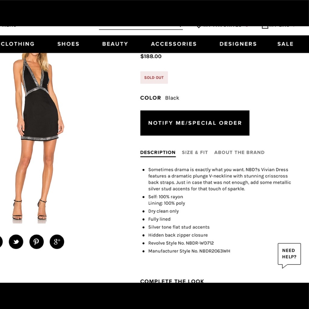 NBD black Vivian Dress